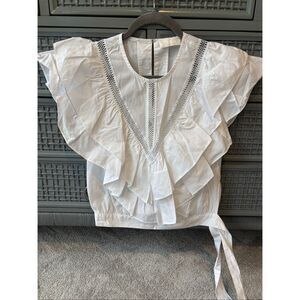 NWOT 7 for all mankind cotton flutter top, $98 XS E13
